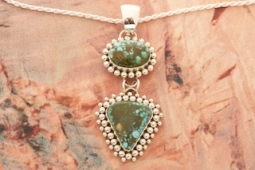 Genuine Royston Turquoise Sterling Silver Pendant by Navajo Artist Artie Yellowhorse